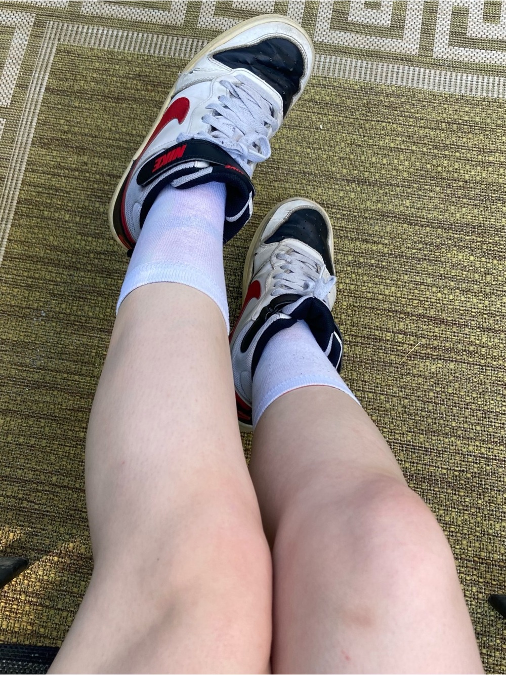 Destroyed Womens white high top work sneakers